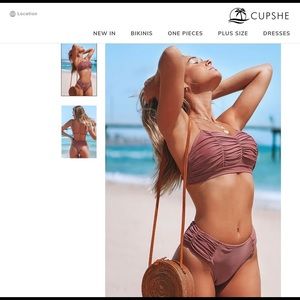 Cupshe Dusty Pink Ruched Bikini